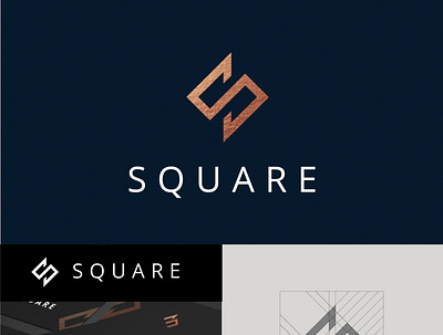 square logo concept desain design ikon ilustrasi logo merek vektor