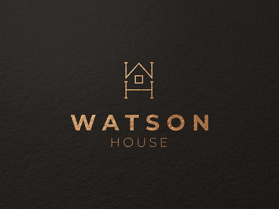 Watson house logo desain ikon ilustrasi logo merek tipografi vektor