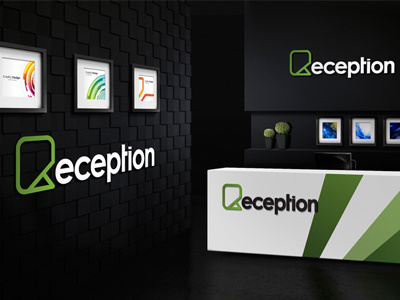 Reception Room Style 2 business space logo 3d mockup office room reception room