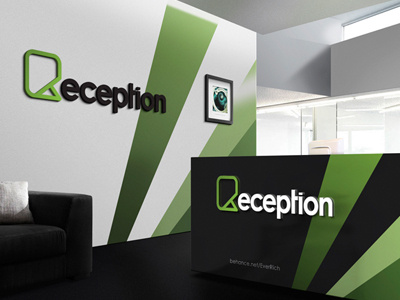 Reception Room Style 1 business space logo 3d mockup office room reception room