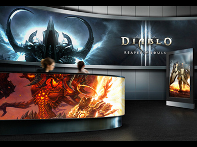 Reception Room Style 5 - Diablo theme business space logo 3d mockup office room reception room
