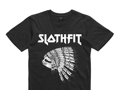 The Chief apparel black chief headdress iron maiden sloth slothfit tshirt