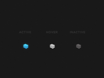 Map Layers active blue dark glow icon layers map layers
