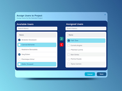 Assigning Users - Project management tool - UX visual design assign glass htm interaction design ui ux web ui