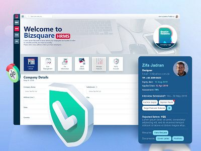 Bizsquare Onboarding web-based app - UX visual design - HRM