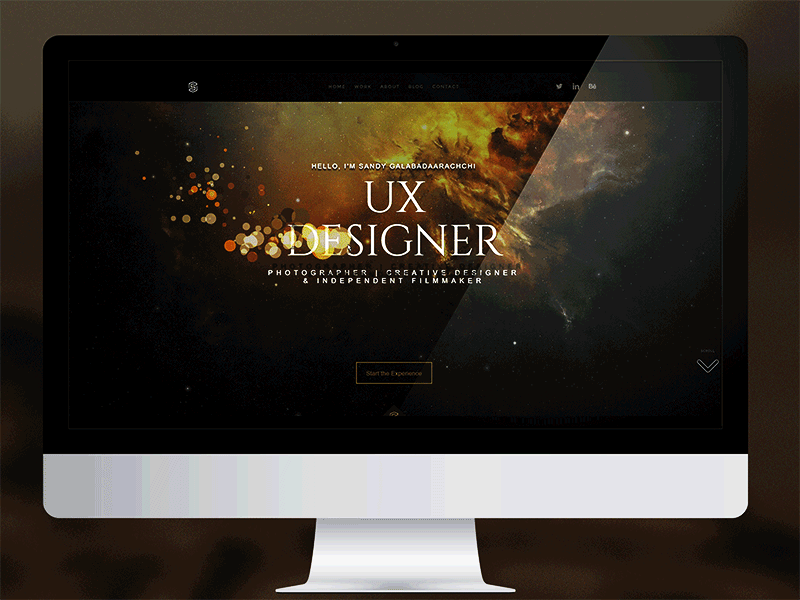 My Personal Website animated animation brown design javascript space typography ux designer website