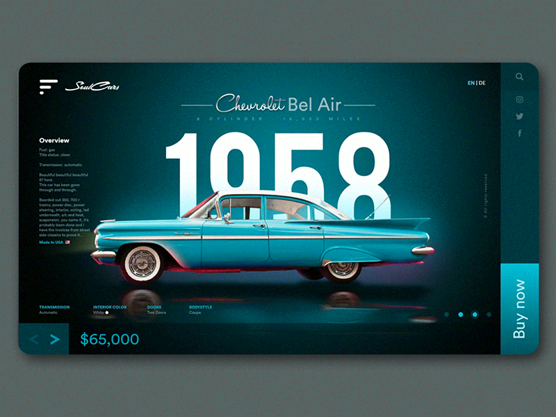 Vintage-Car Showcase- Online adobexd animation car html vintage we design website