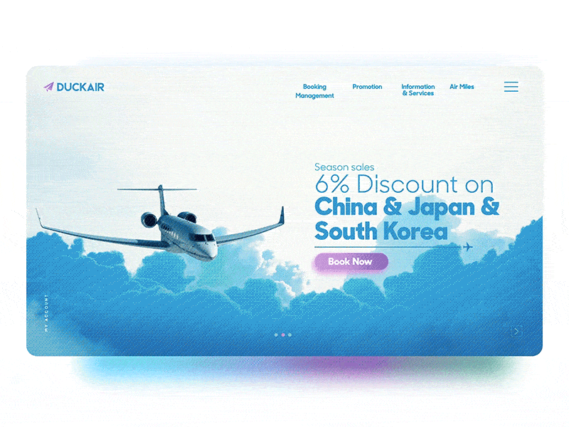 Book your next flight with Duckair animation app blue branding design designstudio illustration logo maroon mobile ui type typography ux vector vibrant web website