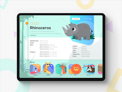 Rhino Page animation app brand character design graphic design icon illustration ios minimal type typography ui ux vector web