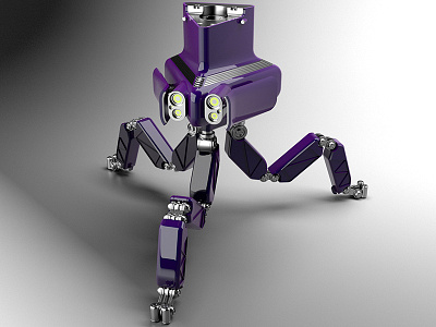 Tribot 3d mech metal plum render robot