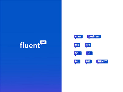 fluentme branding design flat icon logo minimal vector