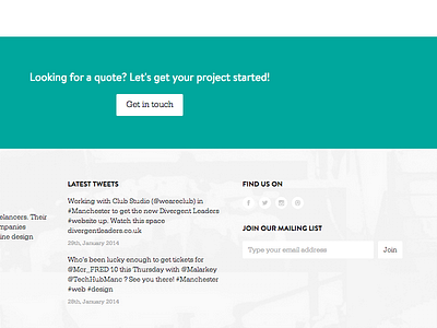 Club Studio Service Page clean club minimal web design website