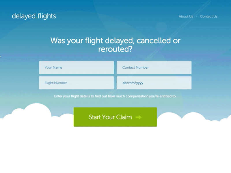 Delayed Flights - Website Scroll clean clouds club studio minimal scrolling web design