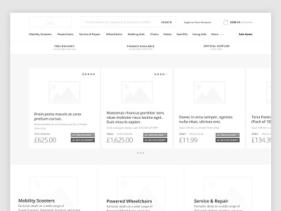 E-commerce Home - Wireframe