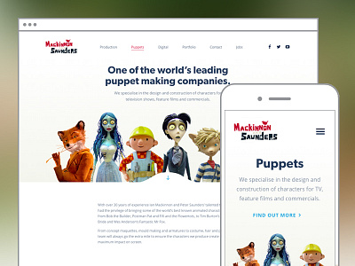 M&S Homepage club studio homepage puppets responsive design ui ux web design