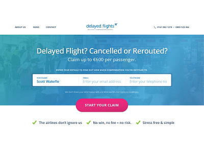Flight Delays Hero club studio contact enquiry form form get in touch hero homepage ui ux