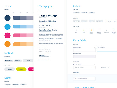 UI Elements buttons club studio colour elements forms guidelines styleguide typography ui ux