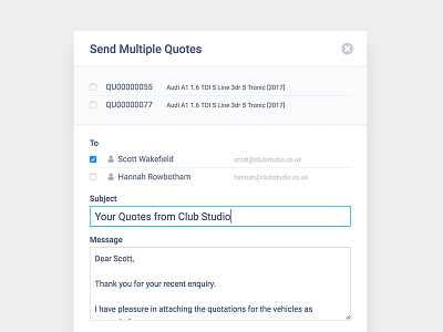 CRM Send Multi-Quote