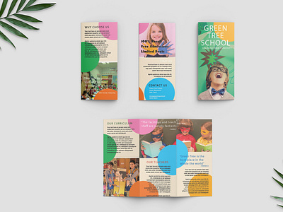 School System Trifold Brochure Mockup