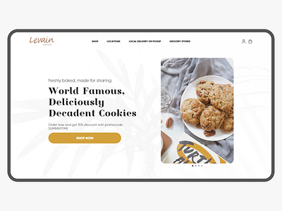 Concept design for pastry landing page