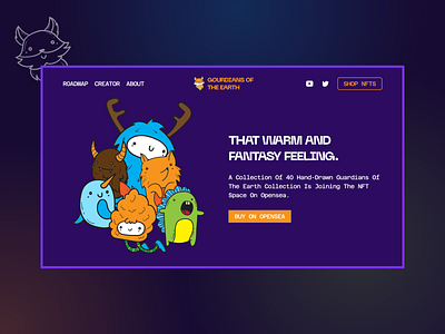 Guardians of the Earth - NFT Collection design illustration landing page nft ui