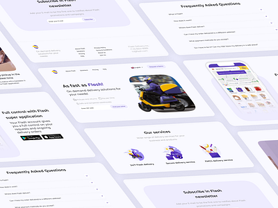 Flash - On Demand Delivery Solutions delivery design flash landing page layout mobile app startup ui ui kit ux website