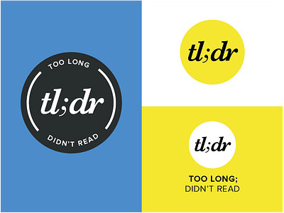 TLDR Logo branding circle lettering logo tldr typography