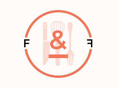Feast & Fettle Badge badge branding catering fork knife utensils whisk