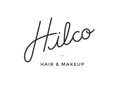 Hilco Branding branding hair hair stylist hand lettering illustrator lettering logo makeup