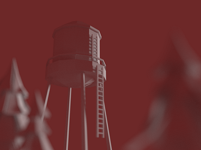 Water Tower 3d art 3d modeling blender 3d illustration low poly lowpoly