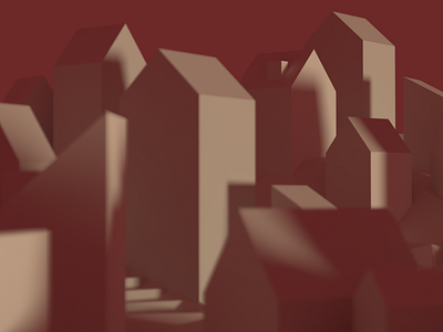 Sunset town 3d art 3d modeling blender 3d illustration low poly lowpoly