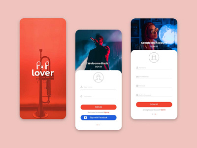 music app login page android app audio concert graphicdesign illustration login login page mobile app mobile ui music app music player playlist pop social app