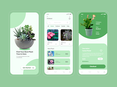 Plant Shop Mobile App Design dailyui figmadesign mobile app mobile ui mobileapps plant plant shop mobile app design plantshop tree ui uiuxdesigner