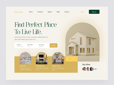Real estate landing page agency dailyui herosection home house landingpage property propertylandingpage real estate rent website