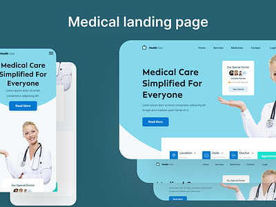 Medical healthcare service landing page