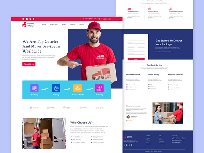 Courier and Delivery Services Transportation landing Page