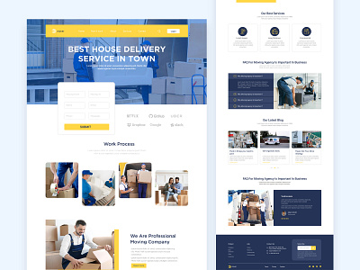 Moving and Storage Business Services Landing page transporting