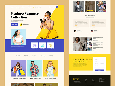 Clothing and Fashion e-commerce landing page