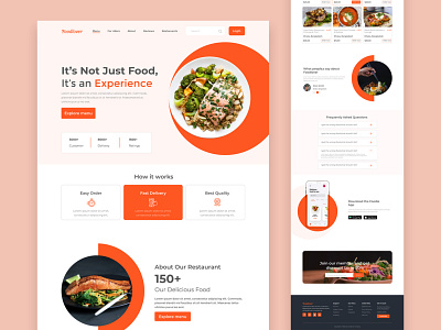 Food landing page template design