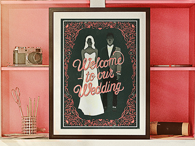 Welcome Wedding 2d 3d illustration