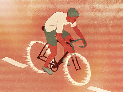 Bike Barcelona 2d illustration