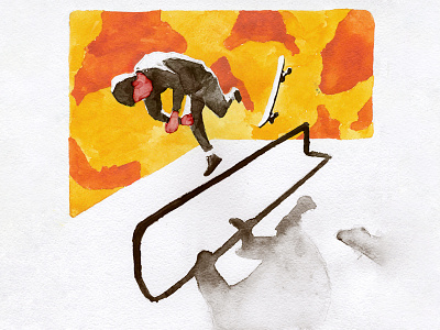 rail emoji illustration skate skateboarding watercolor