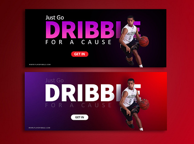 Dribble Game Web Banner Design Concept abstract design ad design advertising banner ads banner design basketball branding creative design dribble funding game graphic design playing redesign concept sports branding sports design webdesign