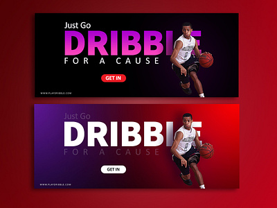 Dribble Game Web Banner Design Concept