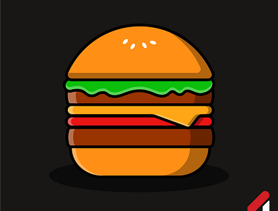 🍔 — Burger Illustration design flat food graphic design illustration vector