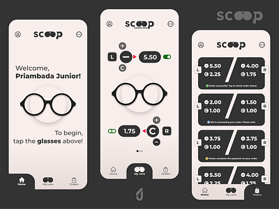 scoop 👓 — An optic store app UI/UX concept.