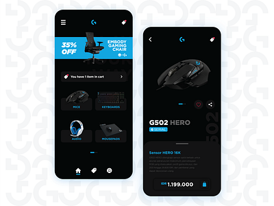 Logitech G Mobile App UI/UX Concept Design 🎮