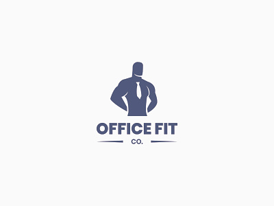 OfficeFit affinity blue brand company corporate designer fit fitness health healthy idasu logo man muscle office silhouette vector