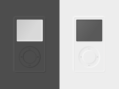 neumorphic iPod black and white brand classification design illustration ipod neumorphic vector