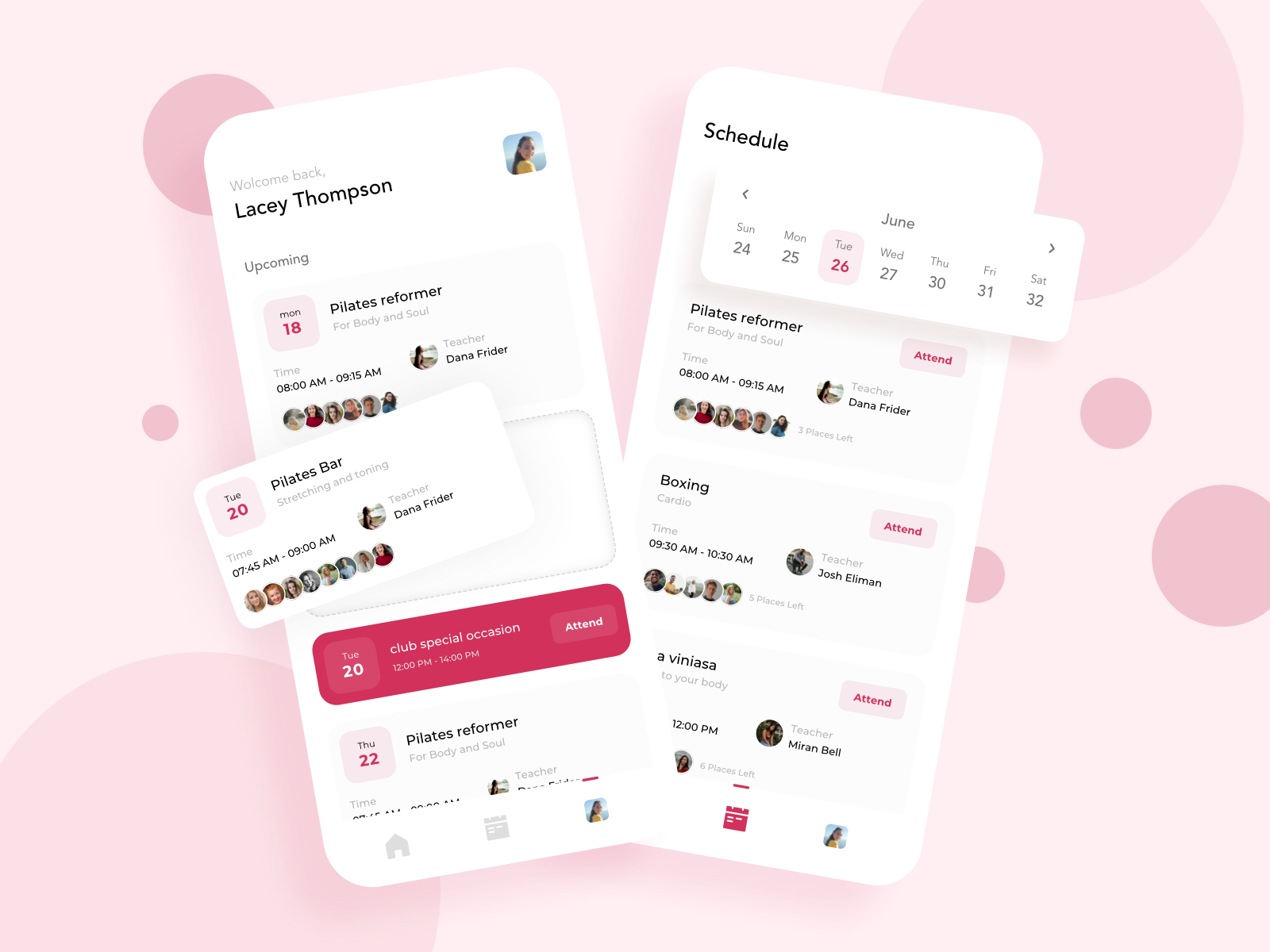 Fitness Schedule App by Lior Ullert on Dribbble
